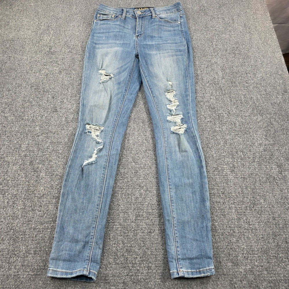 Indigo Rein Womens Jeans Size 7 Distressed Skinny Leg Ripped Denim Pants W27 L27